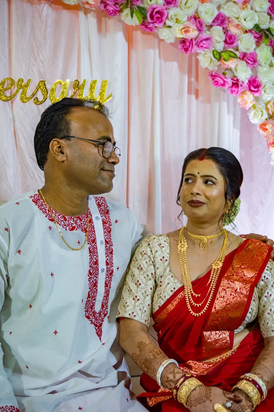 A couple celebrating an anniversary together.